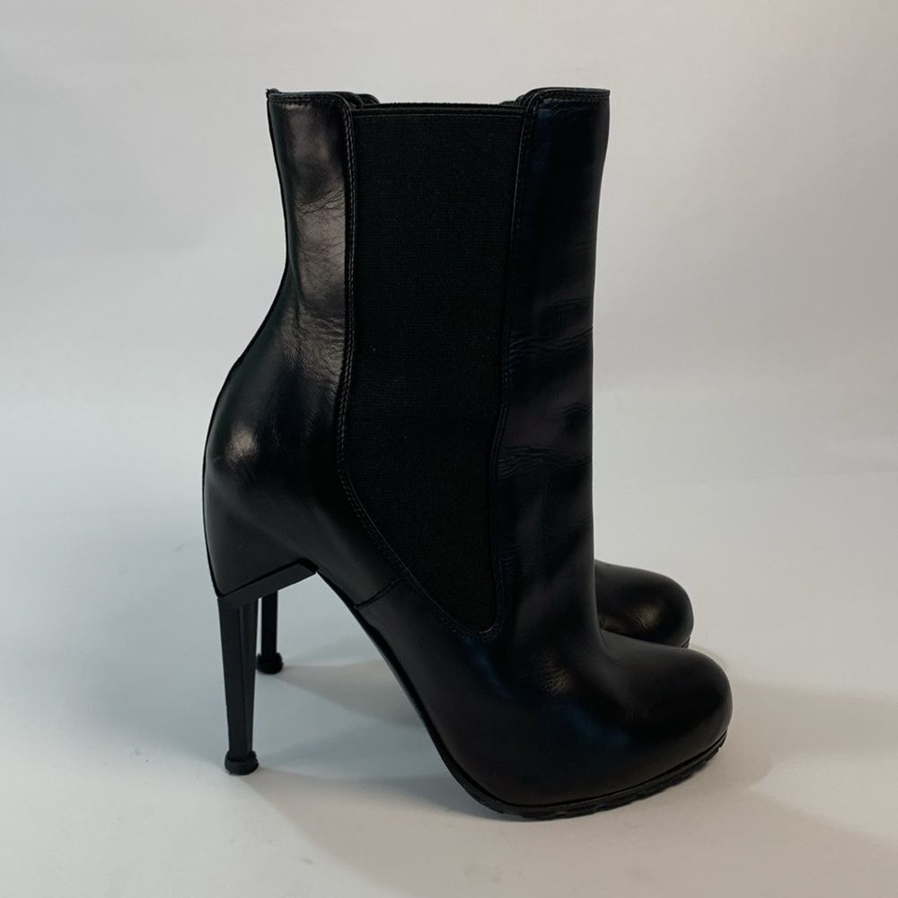 Nicholas Kirkwood black leather round toe high heels Booties 36.5 EUC - Picture 12 of 16